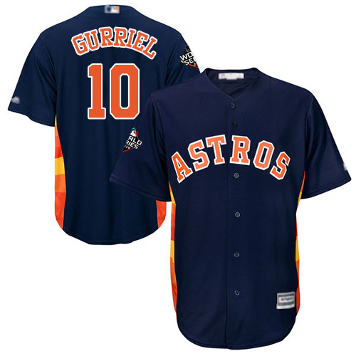 Astros #10 Yuli Gurriel Navy Blue Cool Base 2019 World Series Bound Stitched Youth MLB Jersey